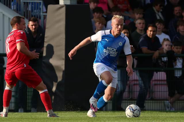 Ryan Broom in action for Posh at Stamford. Photo: Joe Dent/theposh.com.
