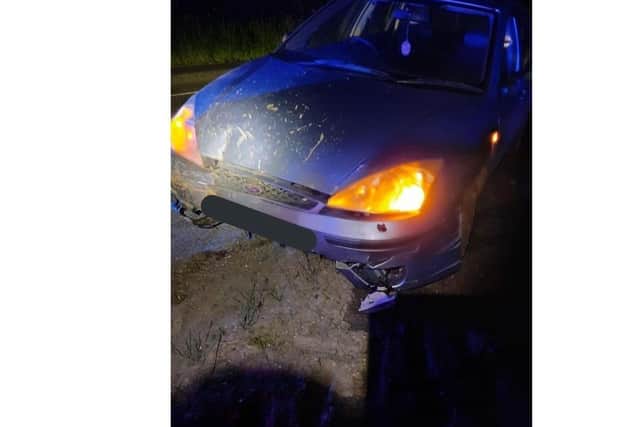 The aftermath of the car driven by Timothy Allen.