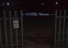 An area of parkland off Severn Road was sealed off. (Submitted picture)