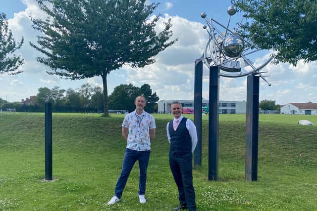 Steven Pettican, CEO of Light Project Peterborough, with Rick Carroll, principal at Thomas Deacon Academy