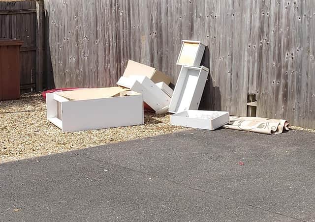 Fly-tipped rubbish in Peterborough.