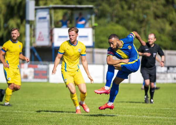 Josh McCammon (right) in action for Peterborough Sports against Concord Rangers. Photo: James Richardson.