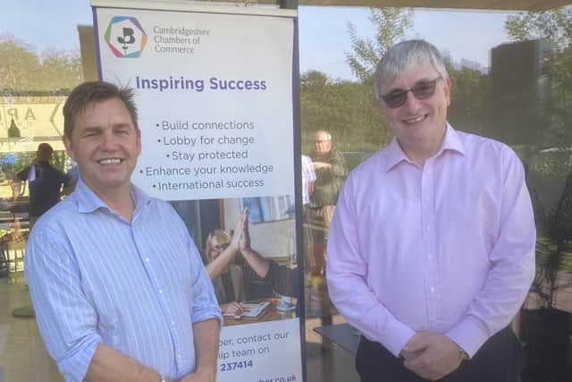 Dr Johnson with Vic Annells, chief executive of the Cambridgeshire Chambers of Commerce