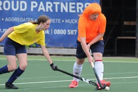 Action from the SWAN Charity Hockey tournament. Photo: Chris Lowndes.