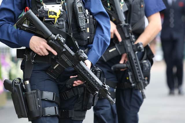 Armed police were called to the scene