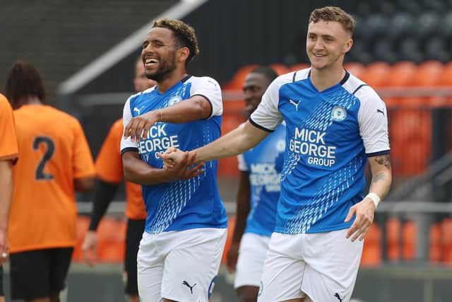 Nathan Thompson (left) and Jack Taylor picked up nominations for Posh player-of-the-year for the 2021-22 season. Photo: Joe Dent/theposh.com.