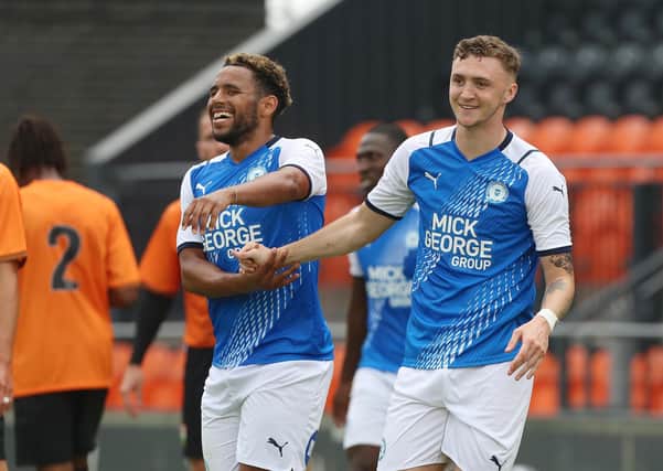 Nathan Thompson (left) and Jack Taylor picked up nominations for Posh player-of-the-year for the 2021-22 season. Photo: Joe Dent/theposh.com.