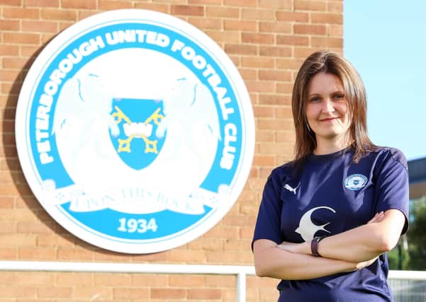 Chloe Brown, the manager of Peterborough United Women.