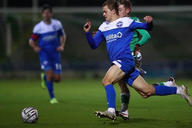 Joe Tomlinson playing for Eastleight at Yeovil last season. Photo: Michael Steele/Getty Images.