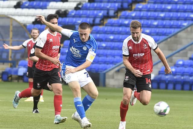 Action from Posh v Cheltenham in the Carabao Cup last season.