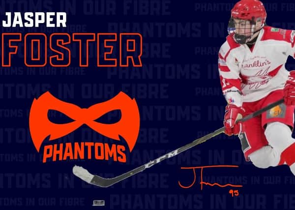 Jasper Foster within a Phantoms graphic.