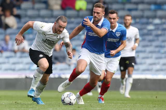 Jack Marriott in action for Posh at Portsmouth. Photo: Joe Dent/theposh.com.