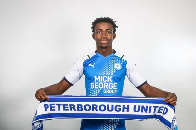 Kwame Poku after joining Posh. Photo: Joe Dent/theposh.com.