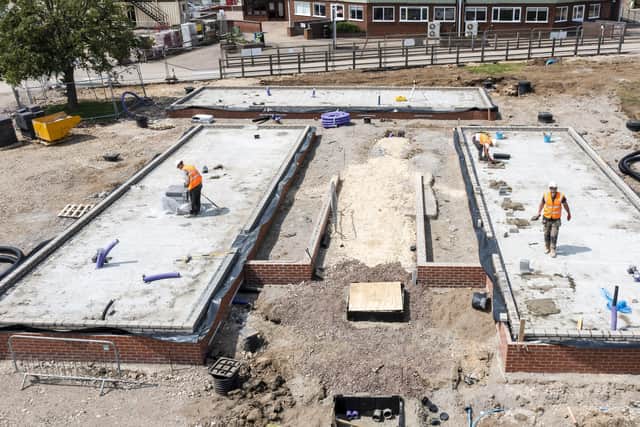 Construction work is underway on the new cattery.