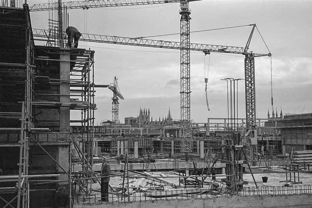 Precarious working conditions on the Queensgate construction site. Picture: Chris Porsz