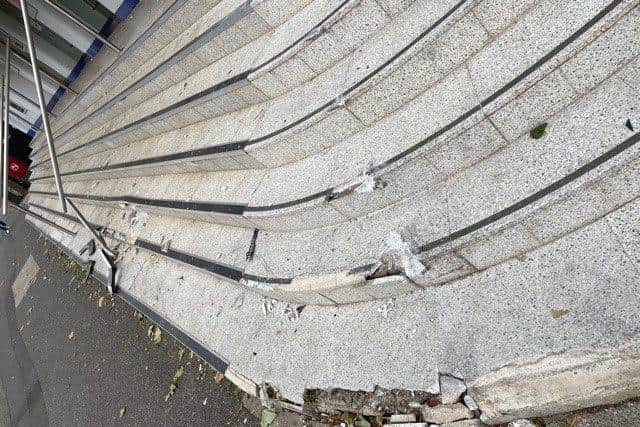 Damage caused to the steps