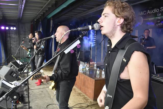 Another Girl Another Planet band playing at Thorney Live in 2018