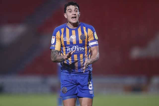 Oliver Norburn in action for Shrewsbury. Photo: George Wood/Getty Images.