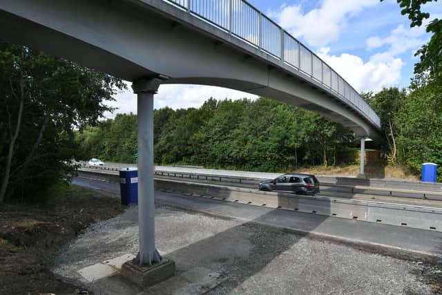 Footbridge over the Paston Parkway, near Manor Drive -  which is being repaired.