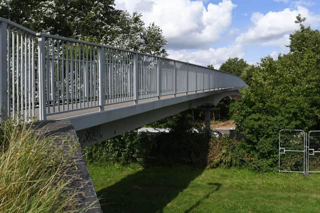 Footbridge over the Paston Parkway, near Manor Drive -  which is being repaired.