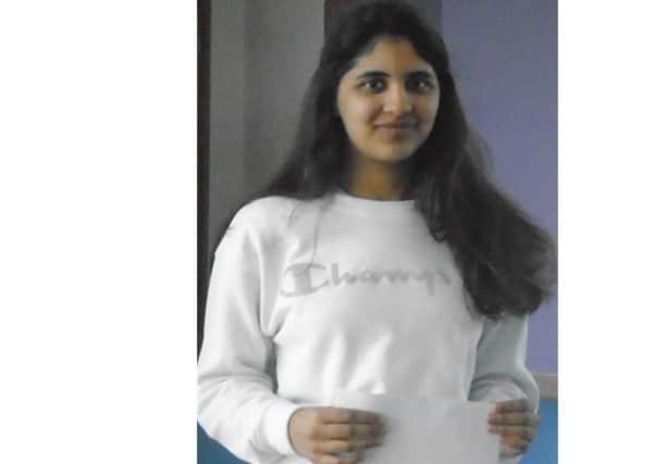 Eman Nawaz achieved A*s in Maths, Physics and Chemistry.