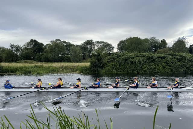 The victorious women's eight of Peterborough City at the Sudbury Regatta.