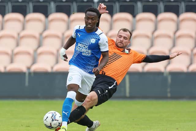 Siriki Dembele in action at Barnet this summer.
