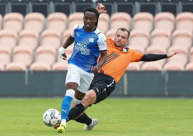 Siriki Dembele in action at Barnet this summer.