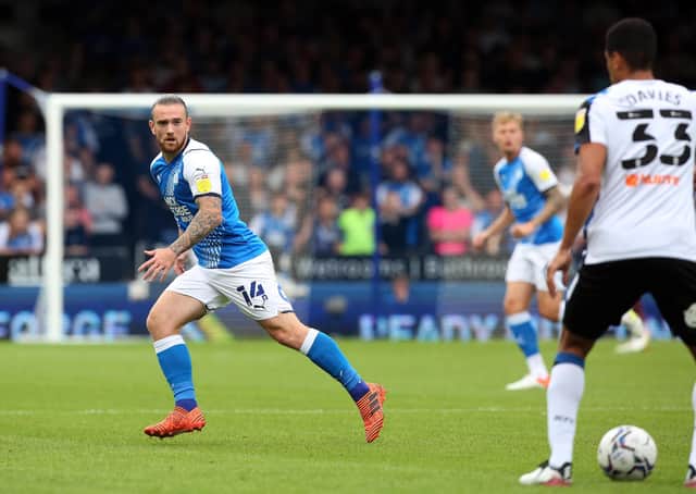 Jack Marriott of Peterborough United in action against Derby County. Photo: Joe Dent/theposh.com.