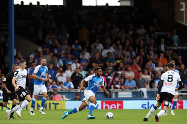 Nathan Thompson Peterborough United in action against Derby County. Photo: Joe Dent/theposh.com.