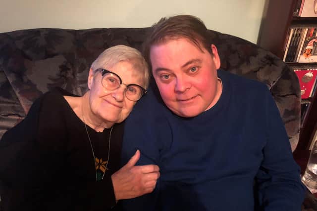 Andrew and his mum on his last Xmas