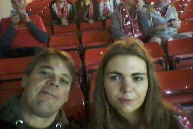 Courtney and Andrew at a Liverpool match