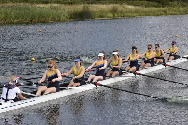 Peterborough City's Womens eight in Summer Regatta action at Thorpe Meadows. Photo: David Lowndes.