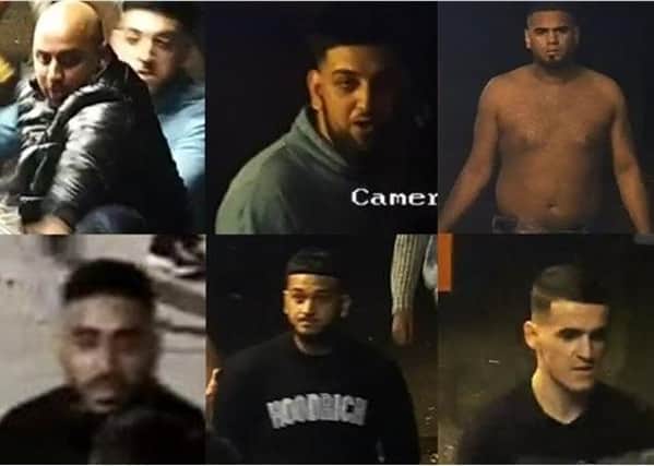 The images released by police of men they would like to speak to in connection with the incident.