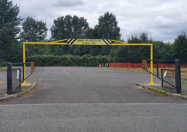 New height restriction barrier in place at Manor Farm Community Centre.
