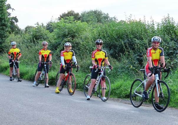 Bluebell Series winner Sharon Asplin (right) with fellow Fenland Clarion Club racers, from left, Barbara Gunn, Georgine Jennings, Lynn Smitheringale and Annette Wyld.