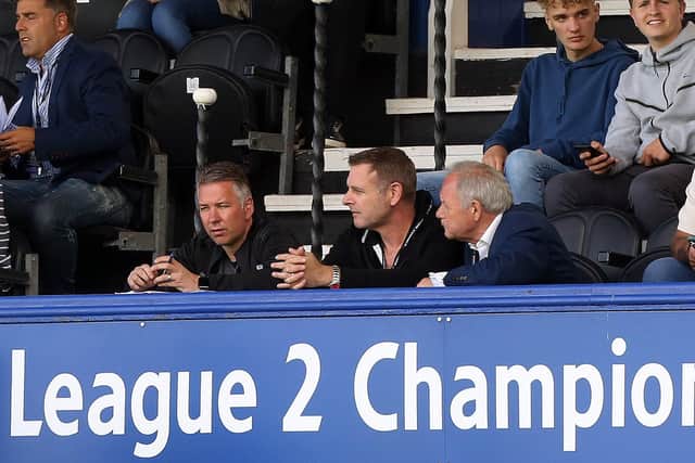 The Posh transfer team of, from left,Darren Ferguson, Darragh MacAnthony and Barry Fry.