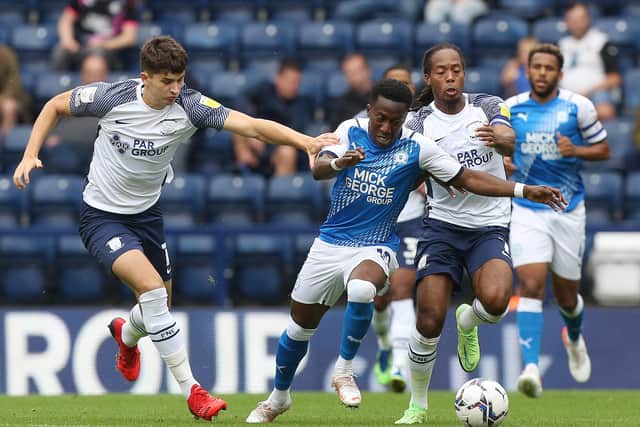 Siriki Dembele in action at Preston. Photo: Joe Dent/theposh.com.