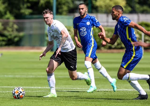 Jack Taylor in action in the pre-season friendly at Chelsea.