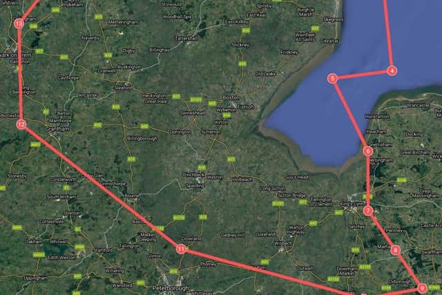 The Red Arrows flight path today (August 25).