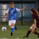 Hannah Pendred in action for Posh Women against Holwell Sports. Photo: Joe Dent/theposh.com.