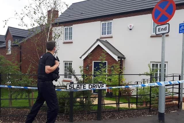 The scene of the incident in Slate Drive, Kettering.