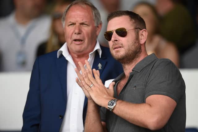 Posh chairman Darragh MacAnthony (right) with director of football Barry Fry.