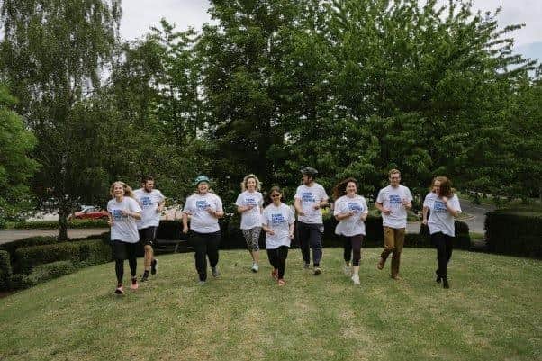 The Leprosy Mission team: (from L to R) Charlotte Walker, Stuart Towell, Imogen Moore, Hannah Mudge, Julia Kragulj, James Pender, Louise Timmins, Chris Stratta and Jillian Fosten