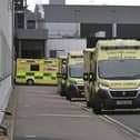 Ambulances outside A&E at the City Hospital EMN-210831-190111009