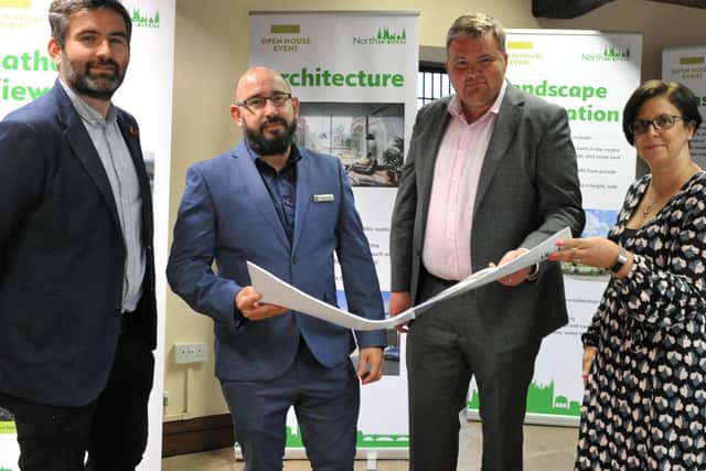 From left, Chris Shiels of HarrisonStevens, Jeremy Good, of ELG Planning, John Baird of Norr Architects and Kelly Linay, Athene Communications.
