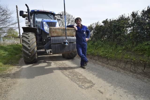 Upton villagers road protest David Longfoot with his tractor EMN-210424-191738009