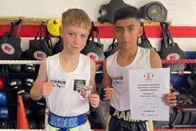 Reggie Baker (left) and Aamir Shirazi at the Eastern Counties Schools Championships.