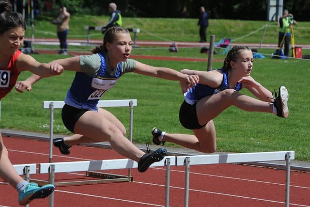 Pearl Ford (centre) and Sienna Slater (right) in action.