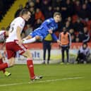 Martin Samuelsen scores for Posh at Sheffield United after a brilliant dribble in 2016. Photo: Joe Dent/theposh.com.